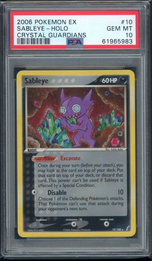 PSA 10 Sableye Holo Crystal Guardians