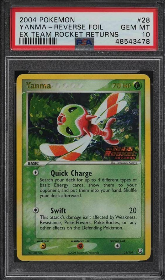 PSA 10 Yanma Reverse Holo Team Rocket Returns