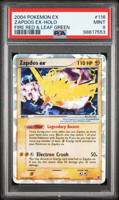 PSA 9 Zapdos ex Fire Red & Leaf Green